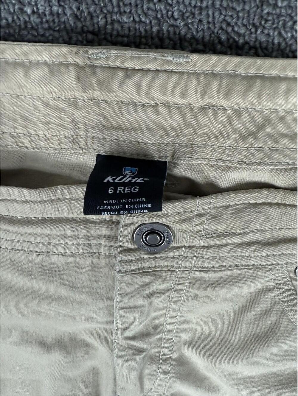 Kuhl Legendary Pants Womens 6 Reg Khaki Cargo Hiking Nylon Blend Roll Up - Picture 3 of 9